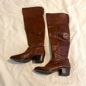 Frye size 8.5 Brown Leather Over the Knee Riding Boots